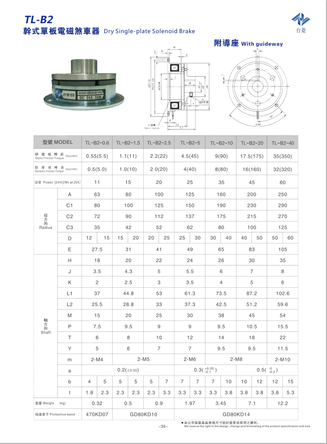 摩擦式電磁制動器規(guī)格尺寸參數表